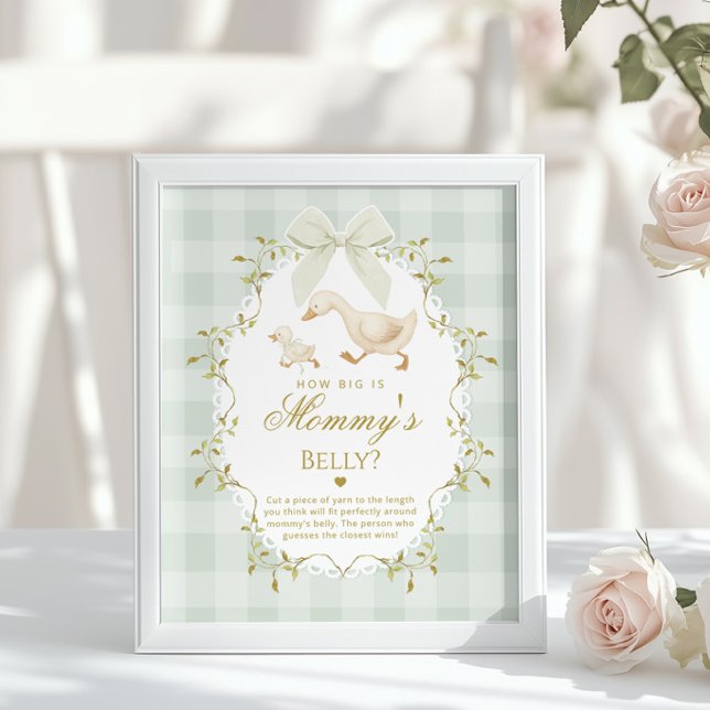 Póster Silly Goose How big is her belly Sage Gingham (Subido por el creador)