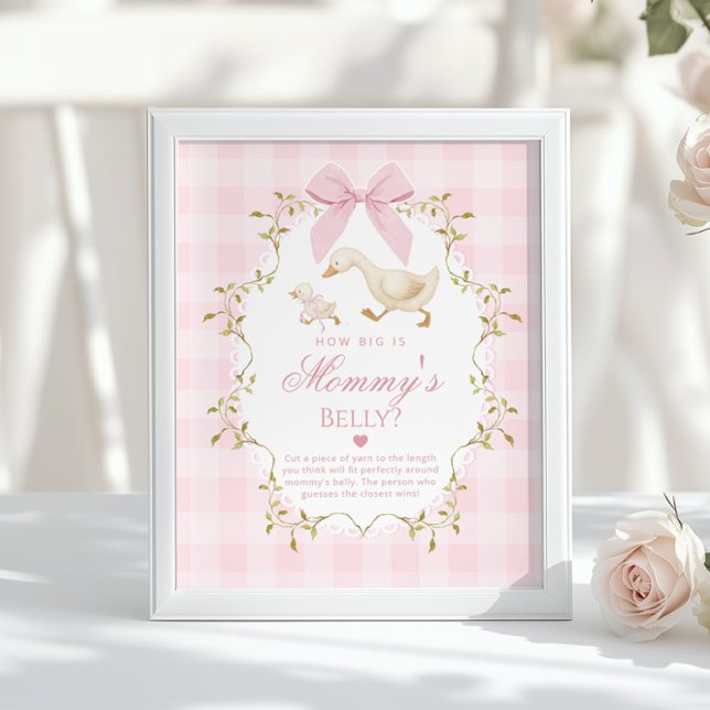Póster Silly Goose How big is mommys belly Pink Gingham (Subido por el creador)