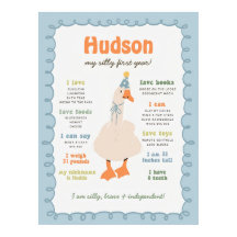 Silly Goose Milestone Board, Printable One Silly 