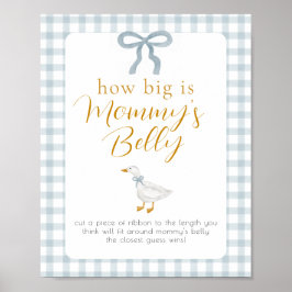 Póster Silly Goose Mommys Belly Baby Shower Game Sign