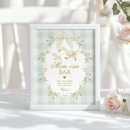 Póster Silly Goose Momosa bar Green Gingham