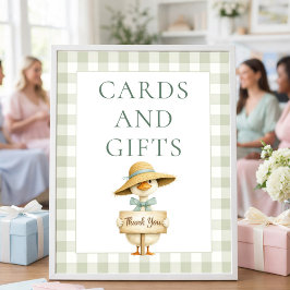 Póster Silly Goose Sage Gingham Cards Gifts Baby Shower