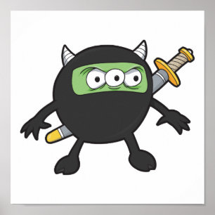 Póster silly little ninja monster