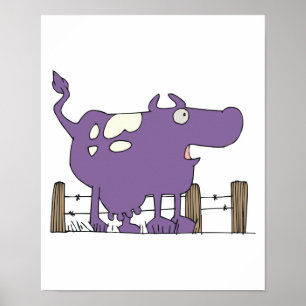 Póster Silly Purple COw