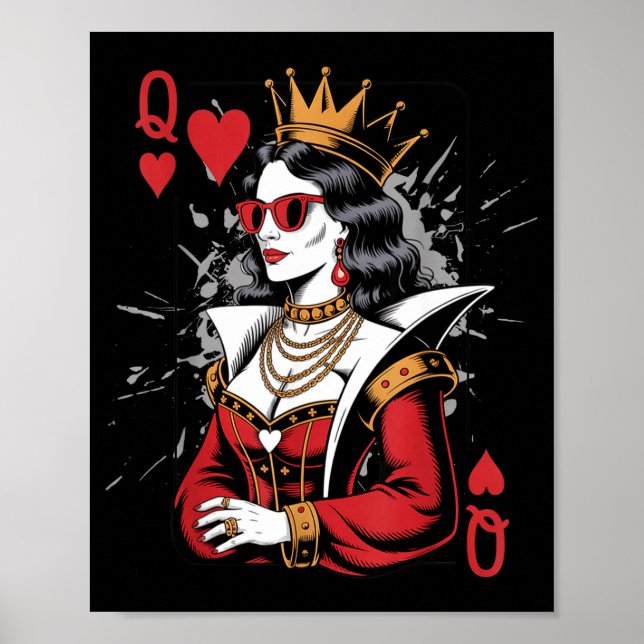 Póster Silly Queen Valentines Hearts Card (Frente)