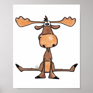 Póster Silly Sitting Moose
