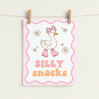 Póster Silly Snacks Goose Table Sign