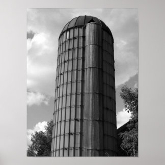 Póster Silo negro y blanco del medio oeste
