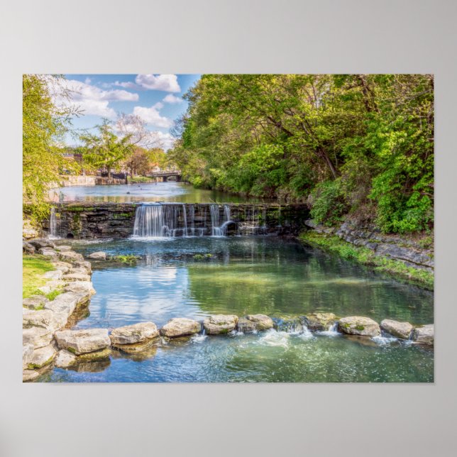 Póster Siloam Springs Sager Creek Waterfall Poster (Frente)