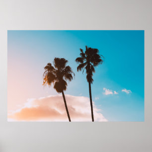 Póster Siloette de la palmera