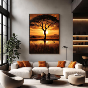 Póster Silueta Africana