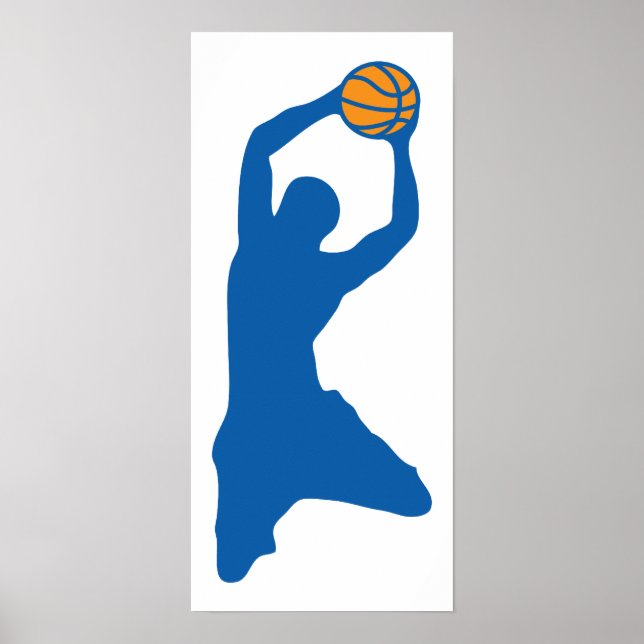Póster silueta de baloncesto (Frente)