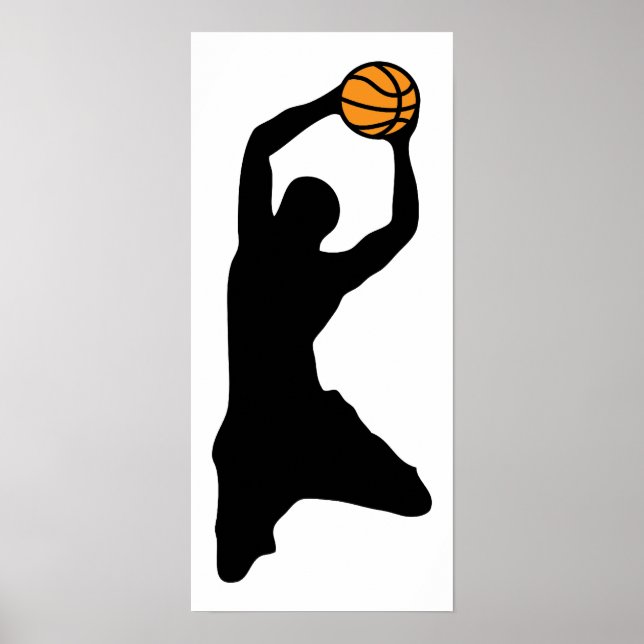 Póster silueta de baloncesto (Frente)
