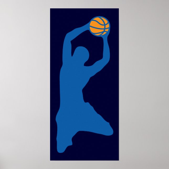 Póster silueta de baloncesto (Frente)