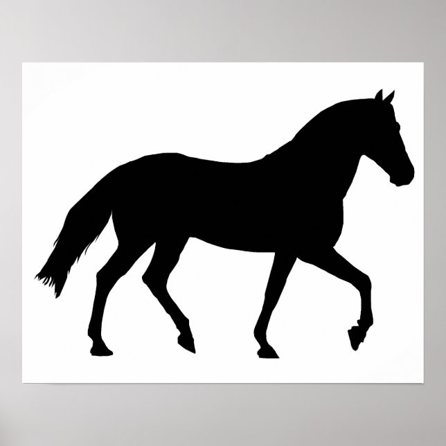 Póster Silueta de caballo negro Sombra de caballo pony Si (Frente)