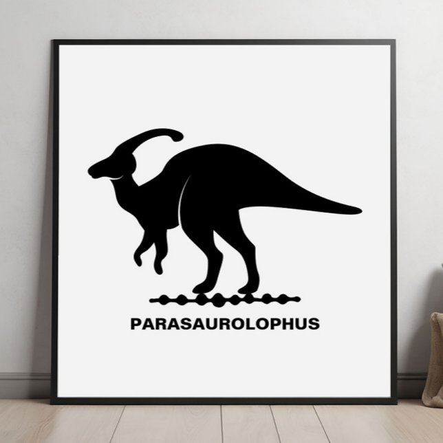 Póster Silueta de dinosaurio Parasaurolophus (Subido por el creador)