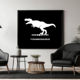 Póster Silueta de dinosaurio Tyrannosaurus