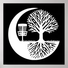 Silueta de Disc Golf en Blanco y Negro