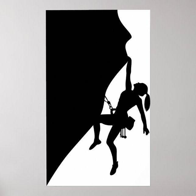 Póster Silueta de escalada de rock (Frente)