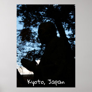 Póster silueta de estatua del templo Chion-in, Kyoto, Jap