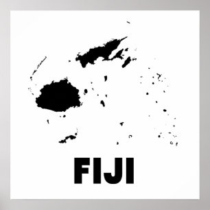 Póster Silueta de Fiji