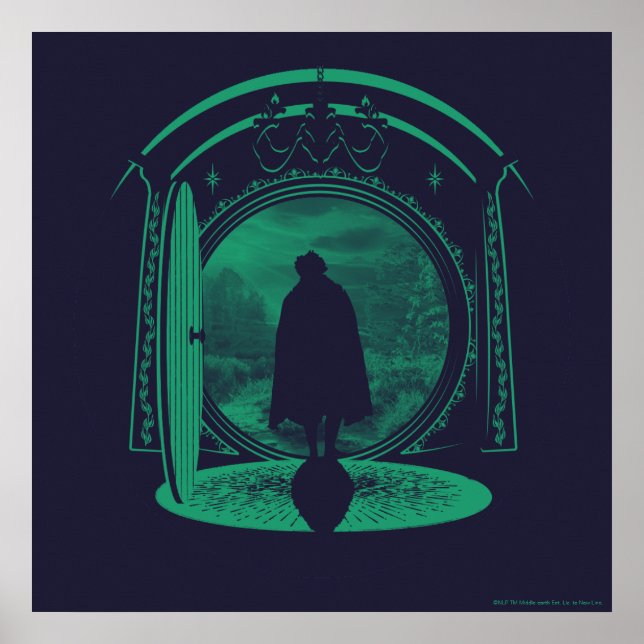 Póster Silueta de FRODO™ dejando LA COMARCA™ (Frente)
