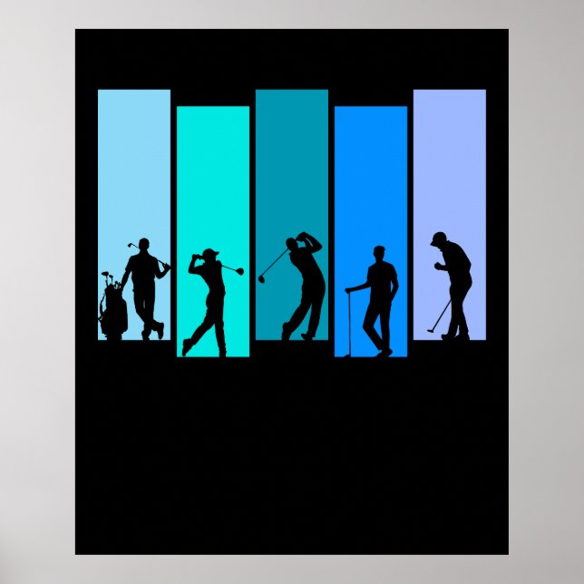 Póster Silueta de golfista (Frente)