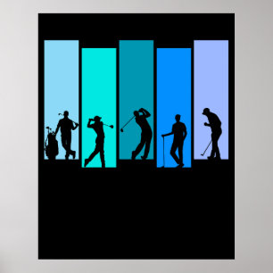 Póster Silueta de golfista