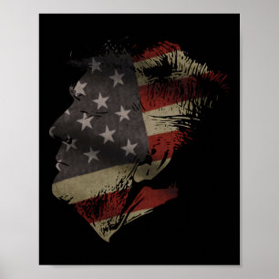 Póster Silueta de la bandera estadounidense del president