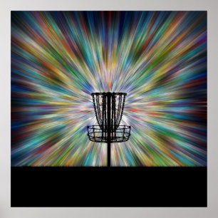 Póster Silueta de la cesta de golf de disco