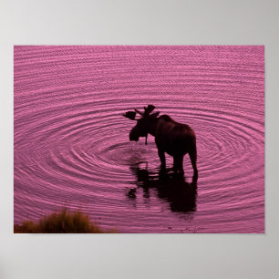 Póster Silueta de los alces