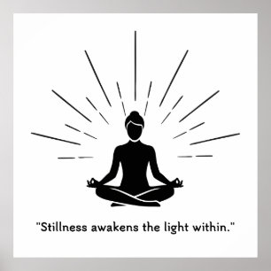 Póster Silueta de Meditación Radiante