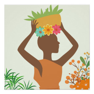 Póster Silueta de mujer negra