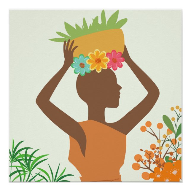Póster Silueta de mujer negra (Anverso)
