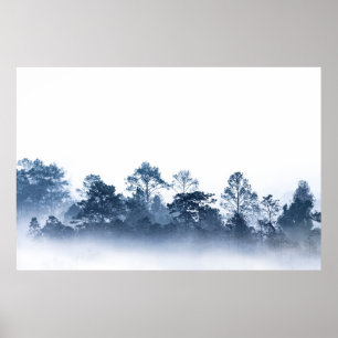 Póster silueta de múltiples capas de selva tropical