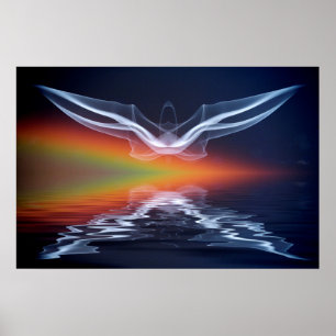 Póster Silueta de murciélago abstracto
