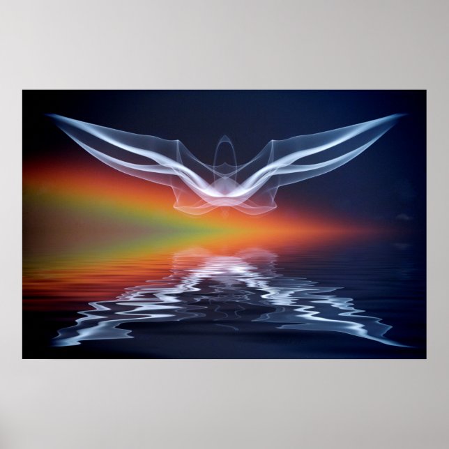 Póster Silueta de murciélago abstracto (Frente)