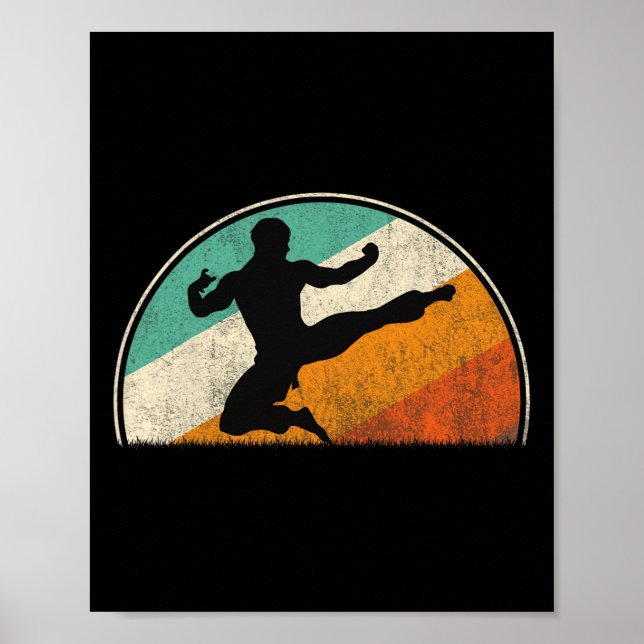 Póster Silueta de patada voladora  (Frente)