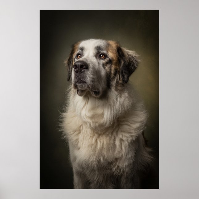 Póster Silueta de perro elegante (Frente)