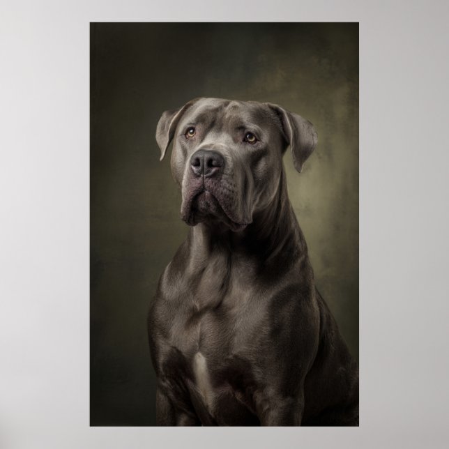 Póster Silueta de perro elegante (Frente)