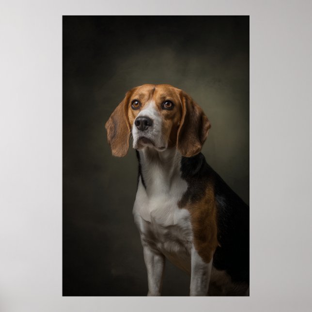 Póster Silueta de perro elegante (Frente)