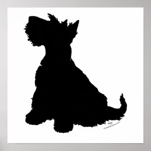 Póster Silueta de Terrier Escocés