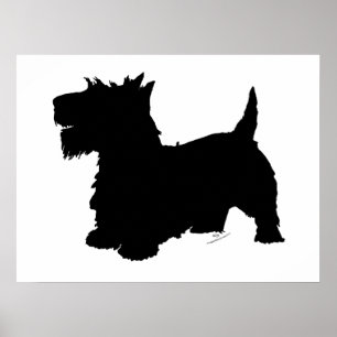 Póster Silueta de Terrier Escocés