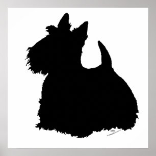 Póster Silueta de Terrier Escocés