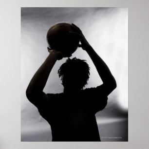 Póster Silueta de un jugador de baloncesto