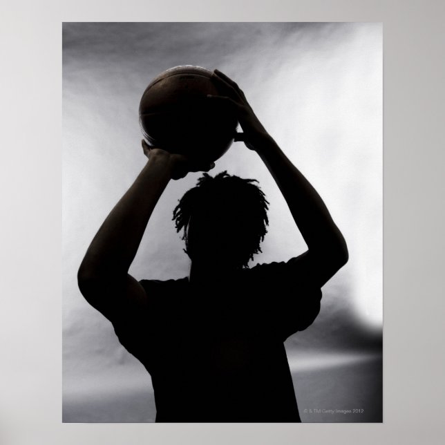 Póster Silueta de un jugador de baloncesto (Frente)