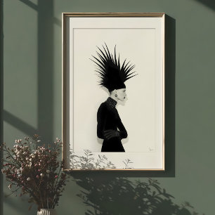 Póster Silueta de Vanguardia: Retrato de Elegancia Oscura