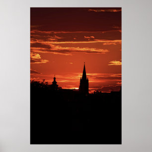 Póster Silueta del casco antiguo de Sibiu Rumania
