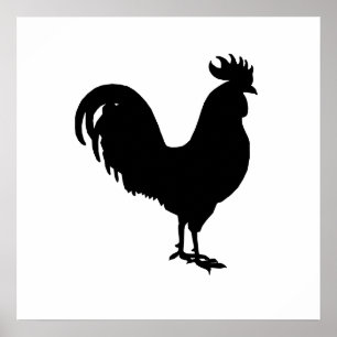 Póster Silueta del gallo