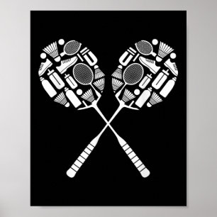 Póster Silueta del icono del equipo de raqueta del transb